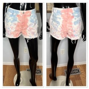 PacSun High Rise Festival Tie Dye Shorts Sz 27 100% Cotton NWT